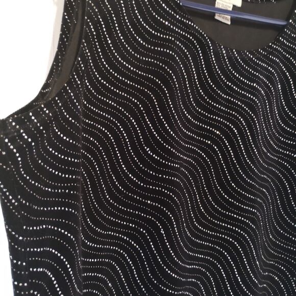 Notations Women's Sleeveless blouse 2X Rhinestone Velvet Holiday Party Glam - Picture 3 of 5